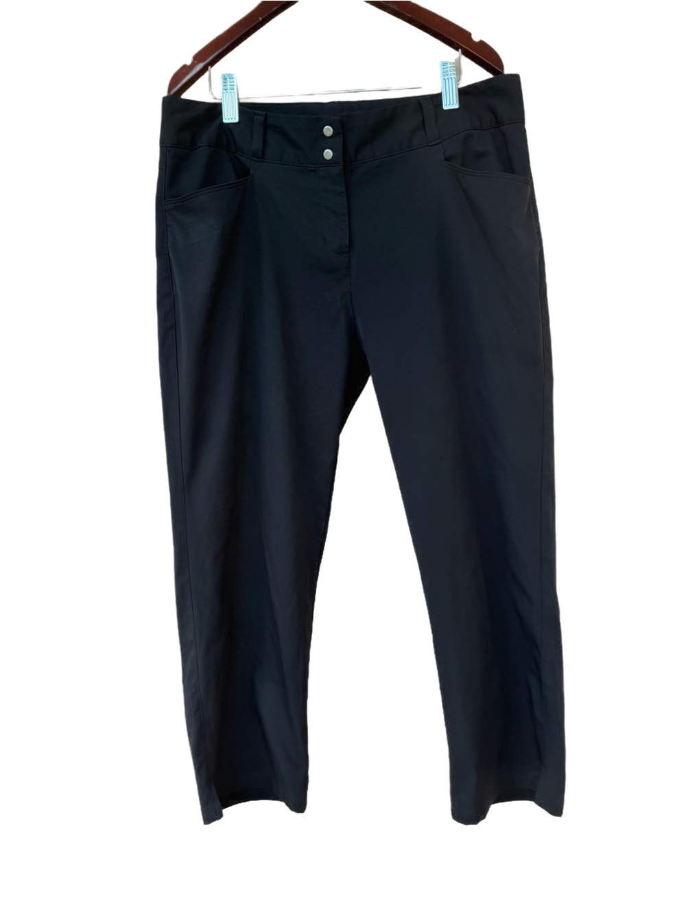 adidas Black Women's Straight-Leg Stretch Pants
